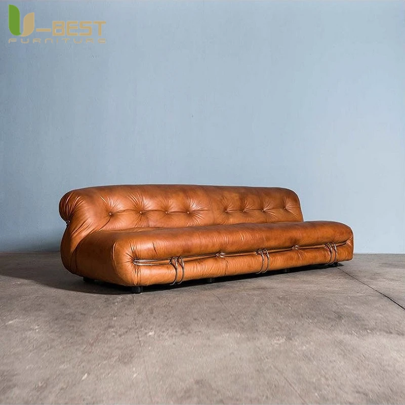 Industrial Retro Hippo Soriana Designers Sofa Living Room Furniture Leather Lounge Personalization Pub Club Studio Canape Divano