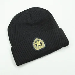 Original Chinese Naval Aviation Badge Knit Hat Winter Autunm Warm Womens Mens Beanie Black Outdoor Hiking Camping Shooting Cap