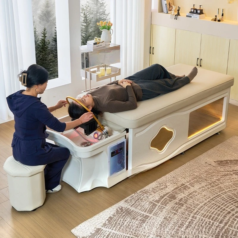 Hair treatment shampoo bed, special fumigation bed for barber shop, hair salon flush bed