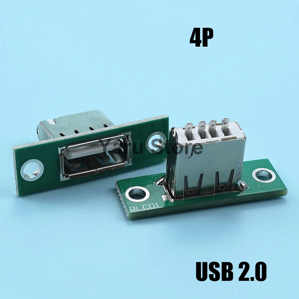 USB2.0 4 Pin Female Charging Interface Adapter USB 2.0 Fixed Hole Panel Mounting DIY Device Data Transmission Expansion