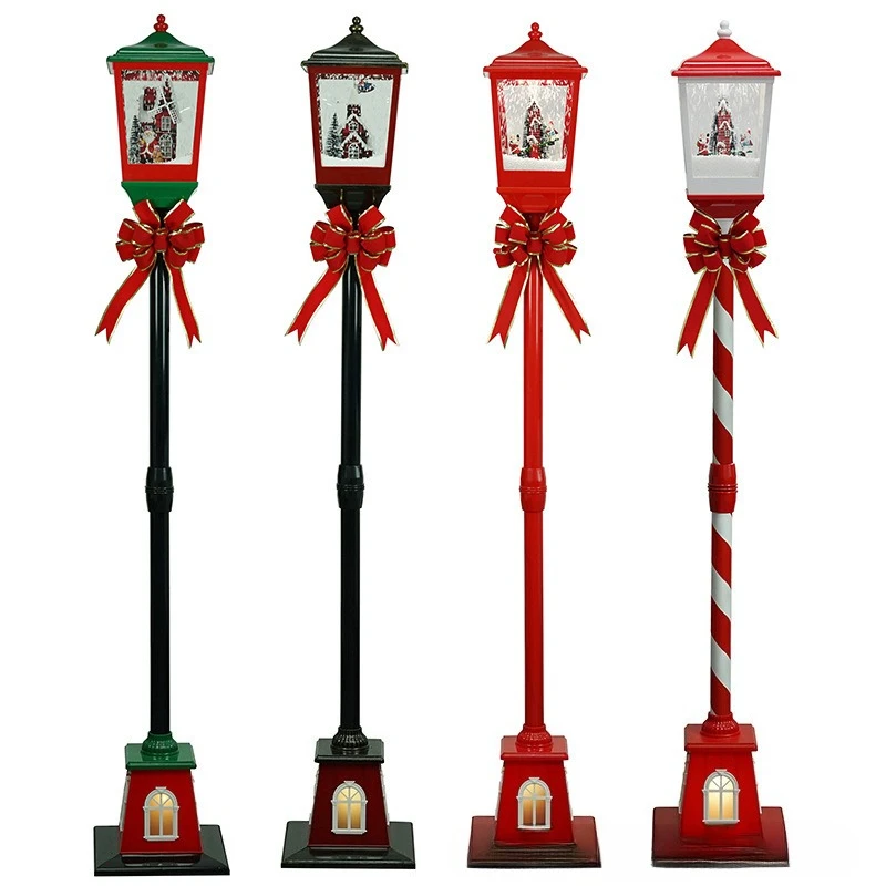 Christmas music snow street lamp ornament old man snowman deer hotel mall holiday decorations