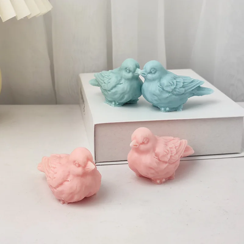 3D Bird candle silicone mold cute bird animal cake chocolate silicone mold home decoration resin silicone mold gypsum mold