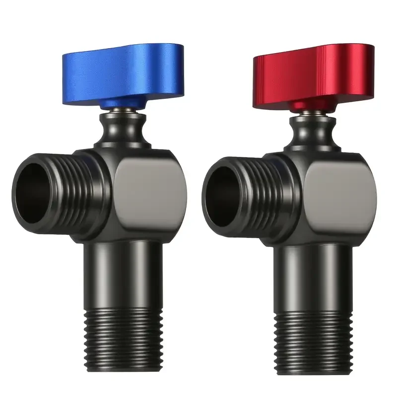 صمام كروي نحاسي عالي التحمل مع وصلة ملولبة ذات 4 نقاط - تدفق عالي، غير عائق، تسخين واضح، مقبض أحمر