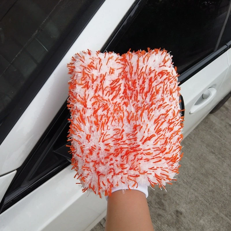 Microfiber Car Wash Mitt - Double-Sided Ultra Absorbent Scratch Free Premium Blend Glove for Car Washing Home Cleaning