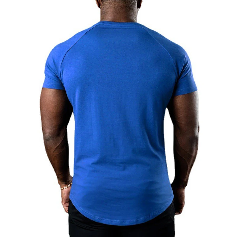 T-shirt casual a maniche corte traspiranti estive Allenamento in palestra Camicie sportive da corsa per muscoli Abbigliamento da fitness per bodybuilding da uomo in cotone