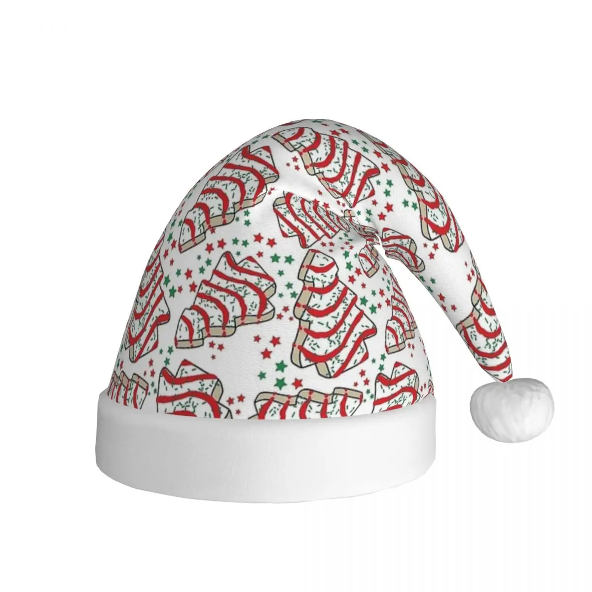 Christmas Tree Snack Plush Kawaii Christmas Hat for Adult Men Women Holiday Santa Hat Cap Christmas Party Decoration Gift