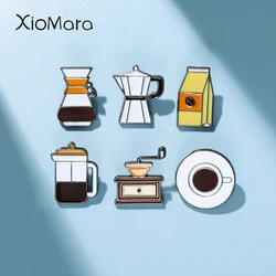 Coffee Lover Enamel Pins Custom Pot Mug Cup Brooches Lapel Badges Creative Cafe Jewelry Gift for Barista Friends