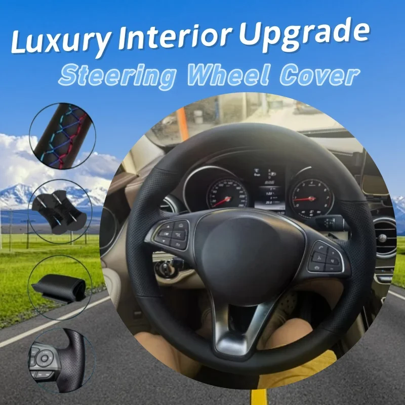 

Customize Microfiber Leather Car Steering Wheel Cover W246 W205 C117 C218 X218 W213 Steering Wrap Cover For Mercedes Benz W176