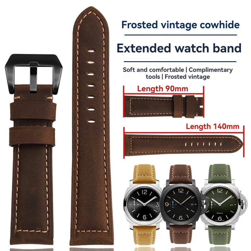 22 ملم/24 ملم طول ممتد (140+90 ملم) سوار ساعة من الجلد الطبيعي لهاميلتون وبانيراي والأحفوري |    استبدال حزام الساعة الرجالية
