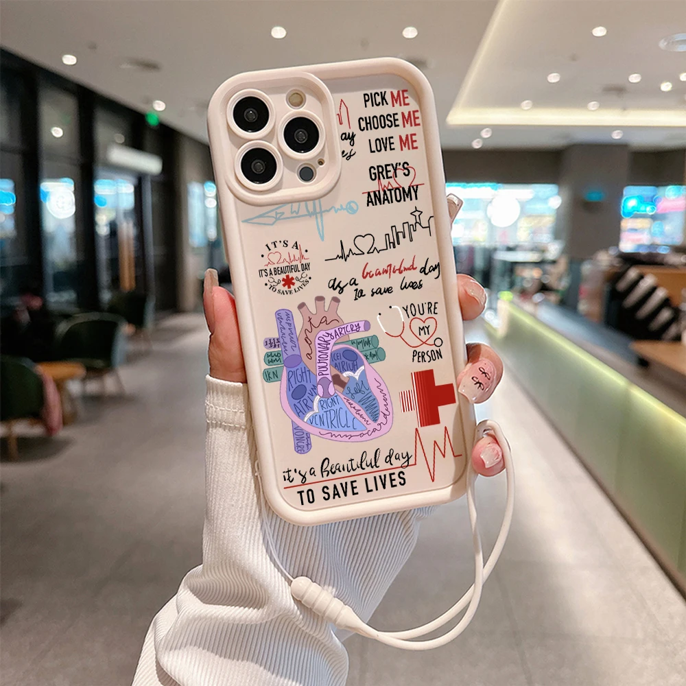 Greys Anatomy You Are My Person Phone Case for IPhone 15 14 13 12 11 Pro Max XR XS X 8 Plus Soft TPU Back Cover With Hand Strap