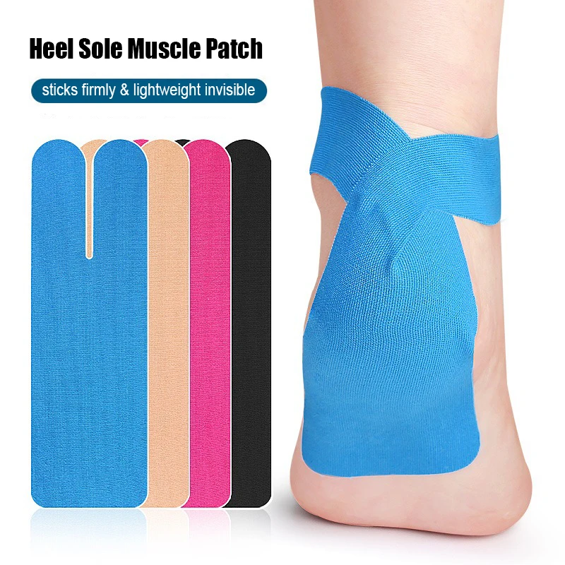 10-50PCS Precut Ankle Heel Kinesiology Tape, Elastic Breathable Waterproof Arch Support Athletic Tape Sports Foot Stabilization