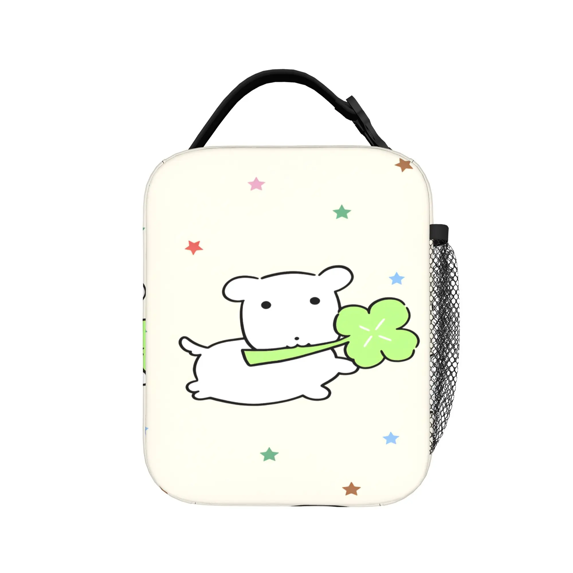 Korean Abstract Puppy Lunch Bag Outdoor Picnic Lunch Box For Women Fashion Graphic Tote Food Bags Waterproof Portable Cooler Bag