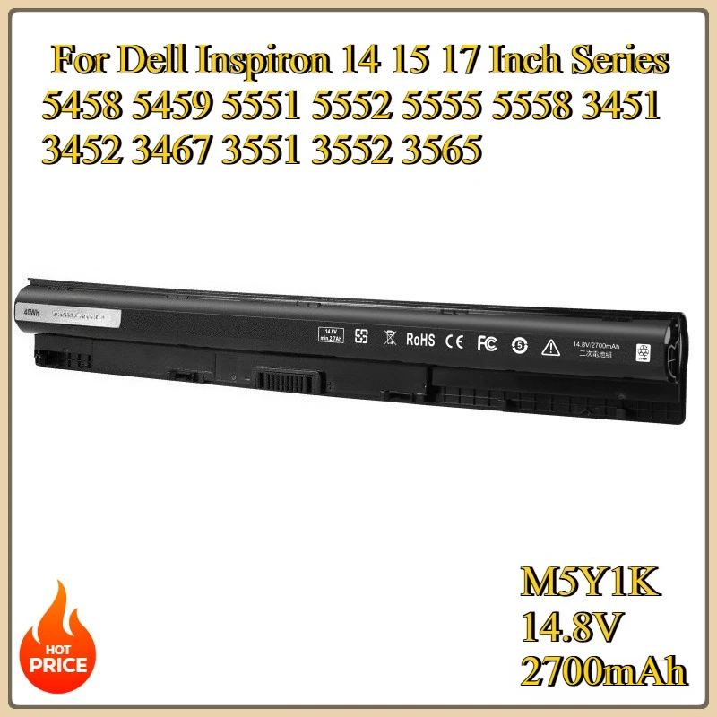 

New M5Y1K Replacement Battery for Dell Inspiron 14 15 17 Inch Series 5458 5459 5551 5552 5555 5558 3451 3452 3467 3551 3552 3565