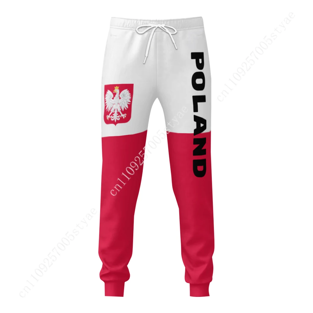 Poland Flag Pants Mens Sweatpants with Pockets Sports Joggers Pants Casual Long Pants Loose Trousers with Drawstring
