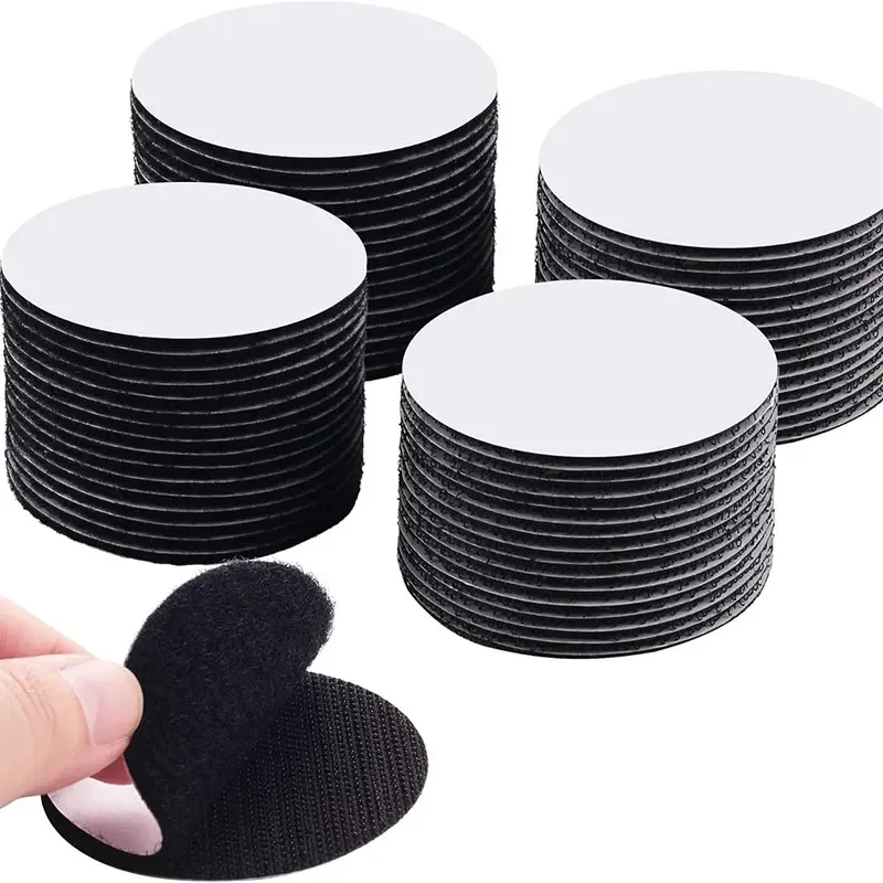 16/20/30/50mm Hook and Loop Strips Strong Back Adhesive Fastener Mounting Tape Sticky Dot for Carpet Anti Slip Pad Fixed 5-30Set