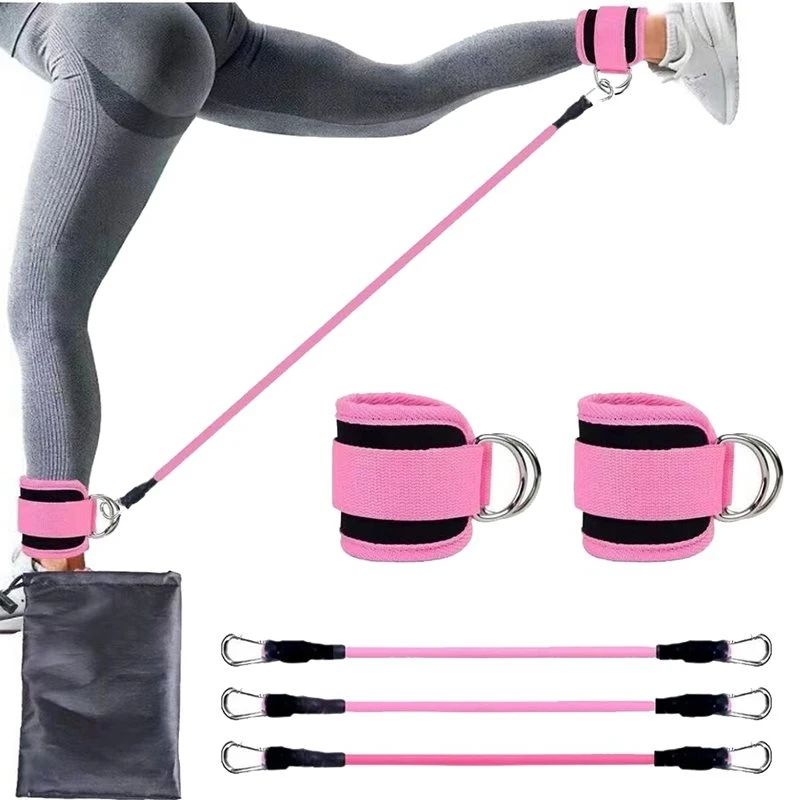 T22C Fitness Ankle Strap Ankle Bands For Working Out Premium Padding Cuffs