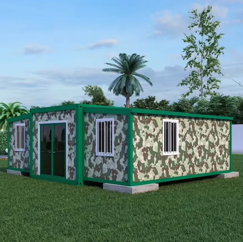 China Suppliers Custom 20ft 40ft Expandable Foldable Container House Prefab Bedroom Homes Folding Tiny Camouflage Fold Out House