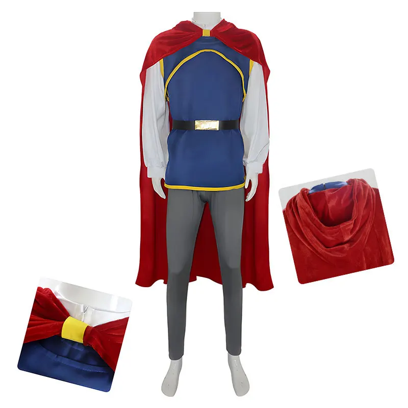 

Classic Fairytale Prince Cosplay Costume, Men Royal Knight Outfit, Halloween Carnival Stage Performance Dress