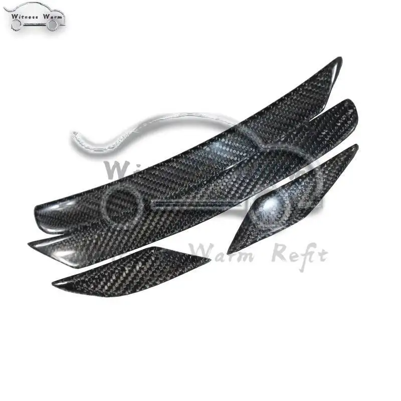 Real Carbon Fiber Rear Bumper Extensions for Mercedes Benz W204 C63 Amg Side Skirt Carbon Small Wheel Eyebrow 2007-2014