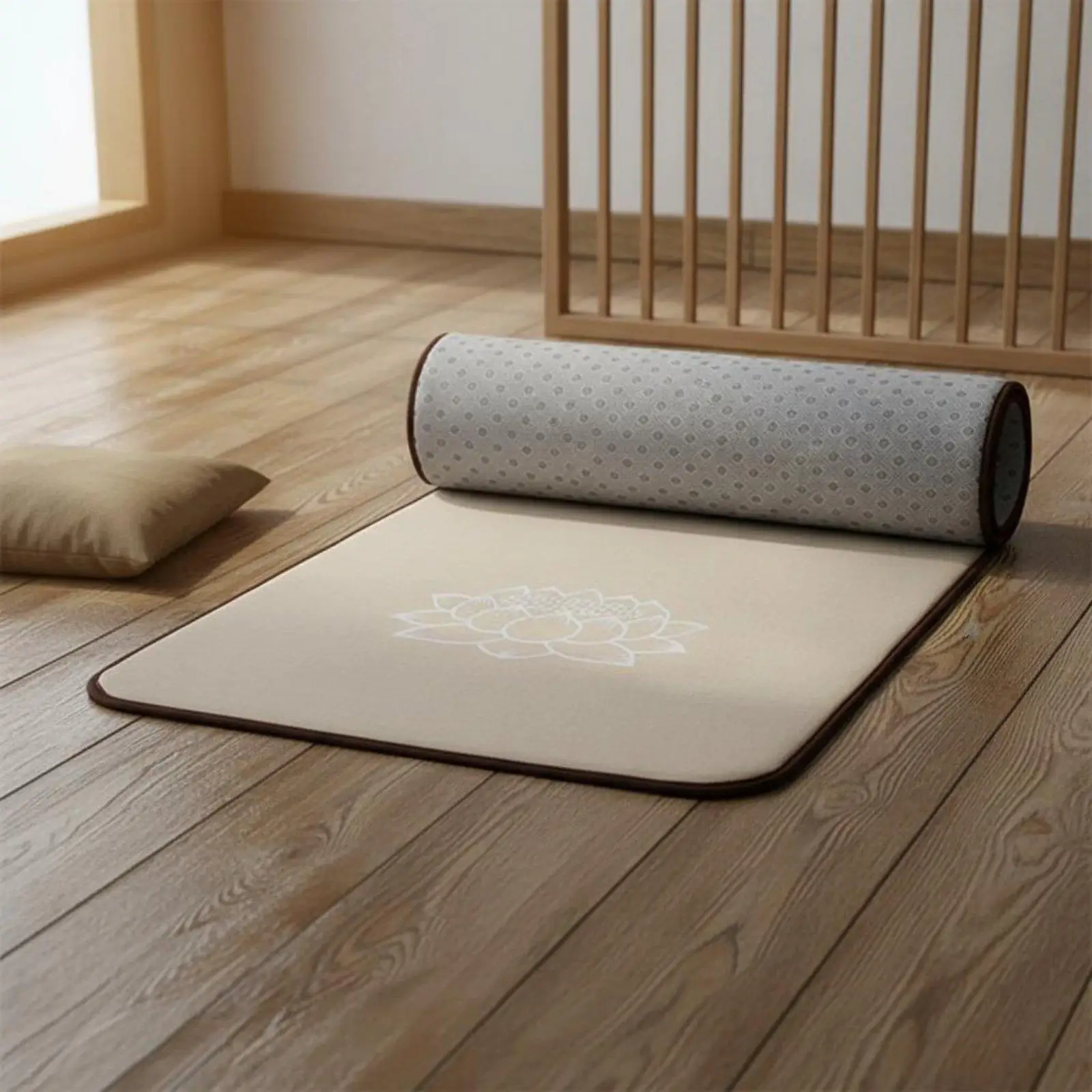 Buddhist prostration mat with a smooth surface for Buddhists and meditators