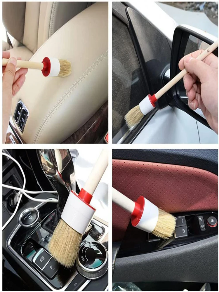 Brosse à tête ronde, manche en bois, crinière de cochon blanche, outil de décoration, peinture, revêtement en Latex, nettoyage, peinture de cuisson de Barbecue