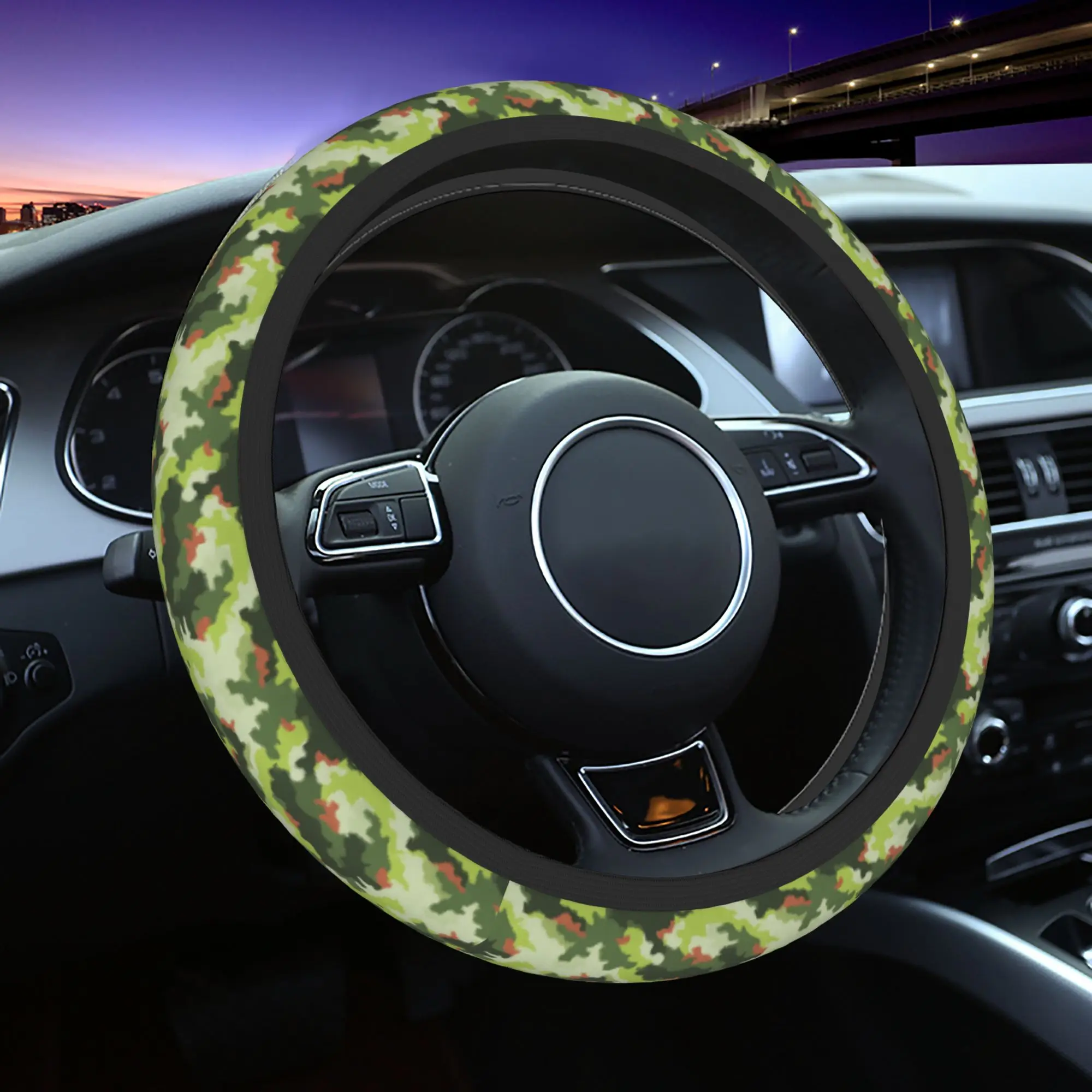 Camo Camouflage Car Steering Wheel Cover 37-38 Non-slip  Auto Steering Wheel Protector Colorful Steering-Wheel Accessories - view 2