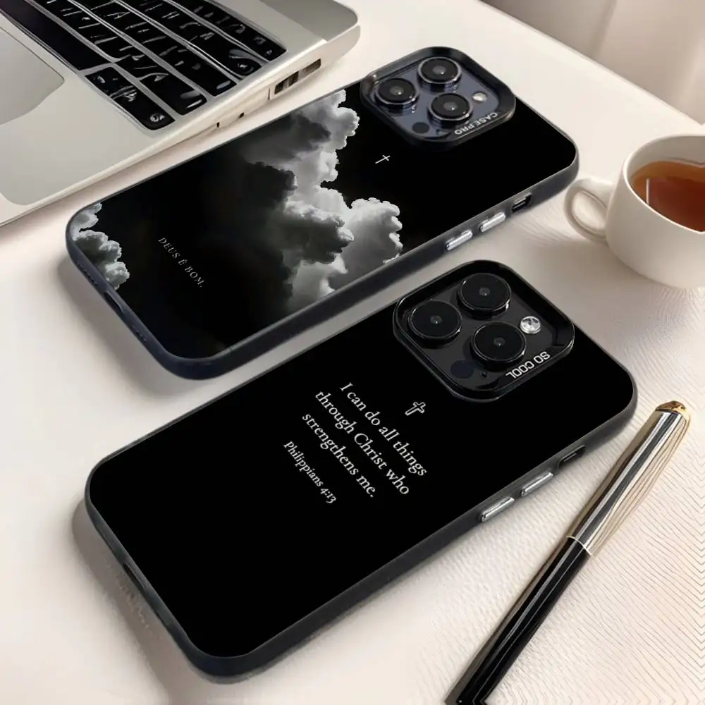 

Чехол для телефона «Иисус Библейский стих» для iPhone 16,15,14,13,12,11,8,7,Pro,Max,Plus,Mini,XS,SE Anti Fall Black Matte Hard