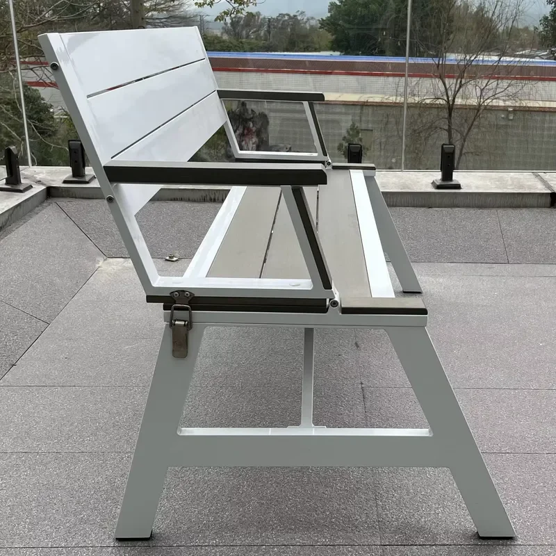 Foldable Aluminum Plastic Wood Table and Chair Set for Garden Patio Outdoor Furniture Multifunctional Dining Combo Portable