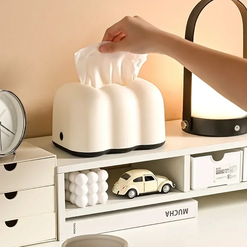 Creative Milk Cloud Living Room Tissue Box Wall Mounted Car Use Paper Towel Holder Ornament Elegant Design Multi-function