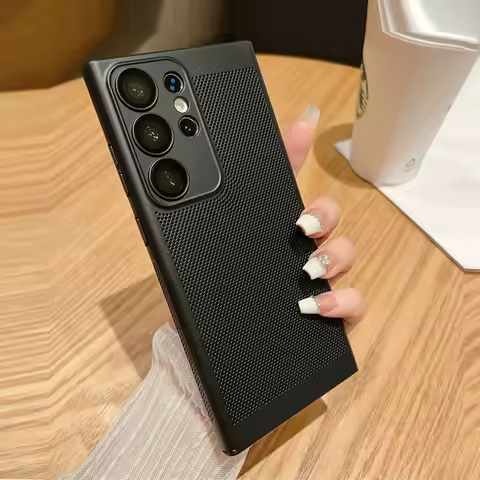 Grid Breathable Slim Case For Samsung S25 S24 S23 S22 S21 S20 FE Note 20 Ultra Plus A54 A34 A73 Heat Dissipation Protector Cover