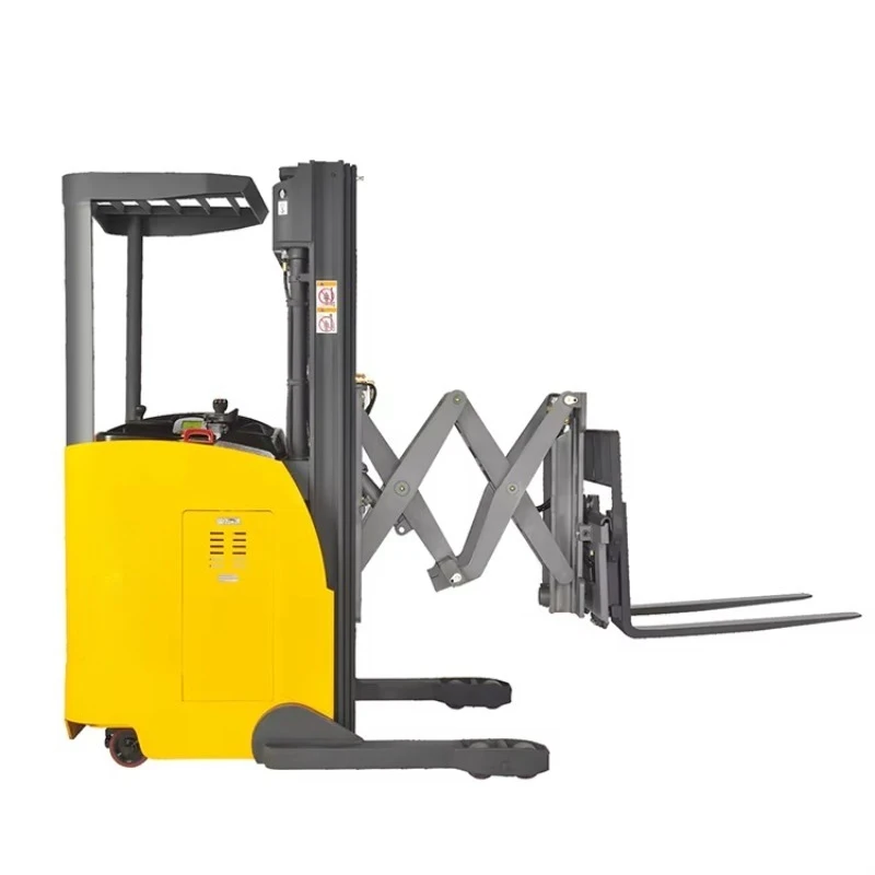 1.5Ton Single Double Scissor Type Electric Battery Reach Stacker Truck with Double Scissor Lift