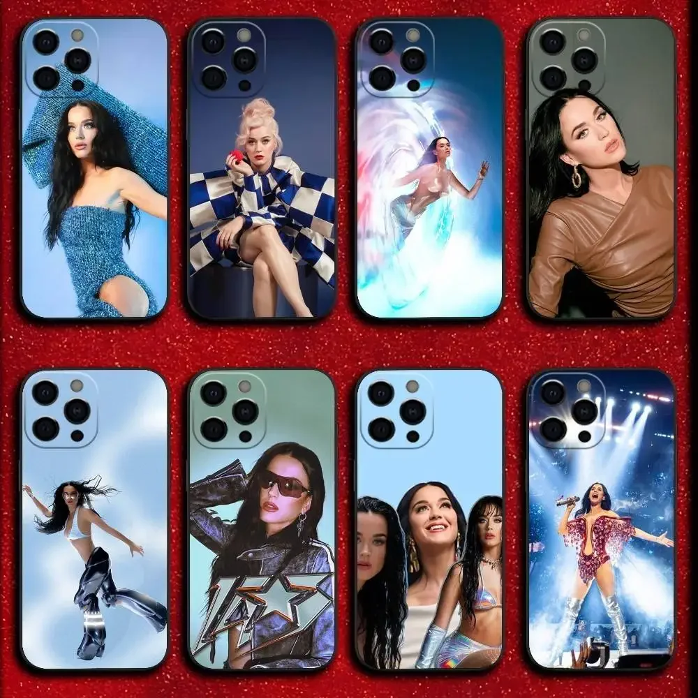 

K-Katy Singer P-Perry Phone Case For iPhone 17,16,15,14,13,12,11,Pro,Max,Plus,E,SE4,Air,Mini Black Cover