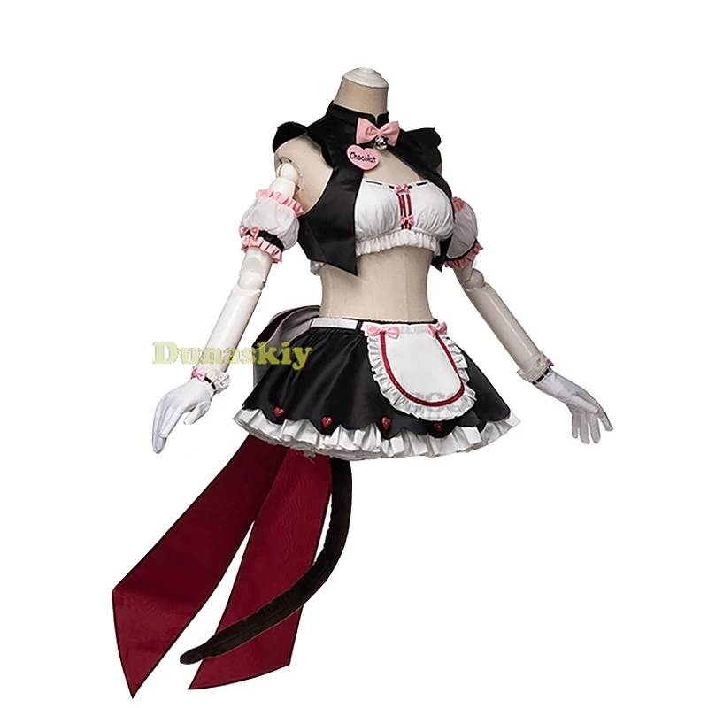 Anime Cafe Maid NEKOPARA Chocolate Vanilla Cosplay Costume Uniform Halloween Carnival Lolita Dress Long Wig racing suit sexy cos