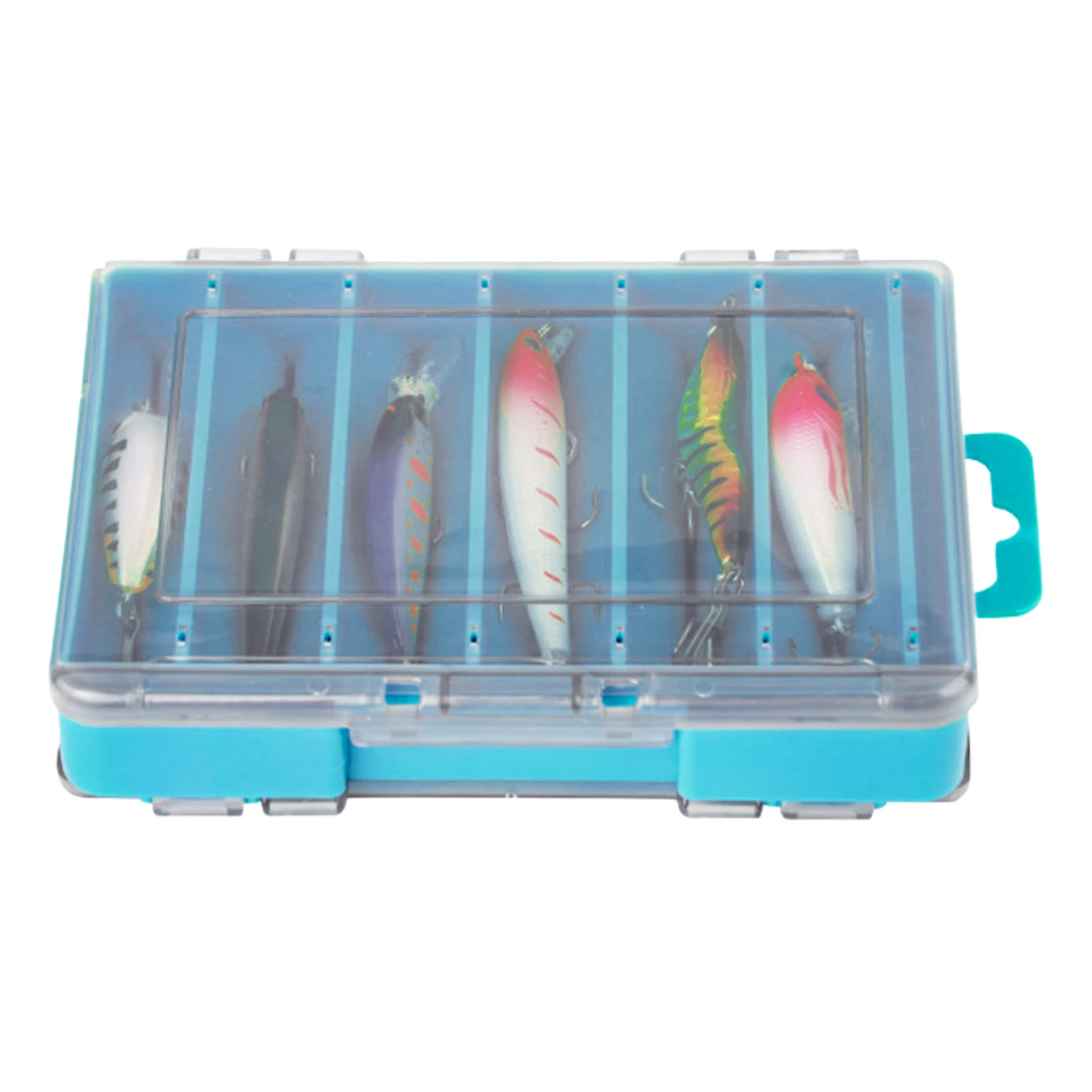 Waterproof Double Sided Lure Bait Storage Box 12 Compartments Fishing Tackle Storage Box Fishing Lure Box Organizer 140*103*32mm