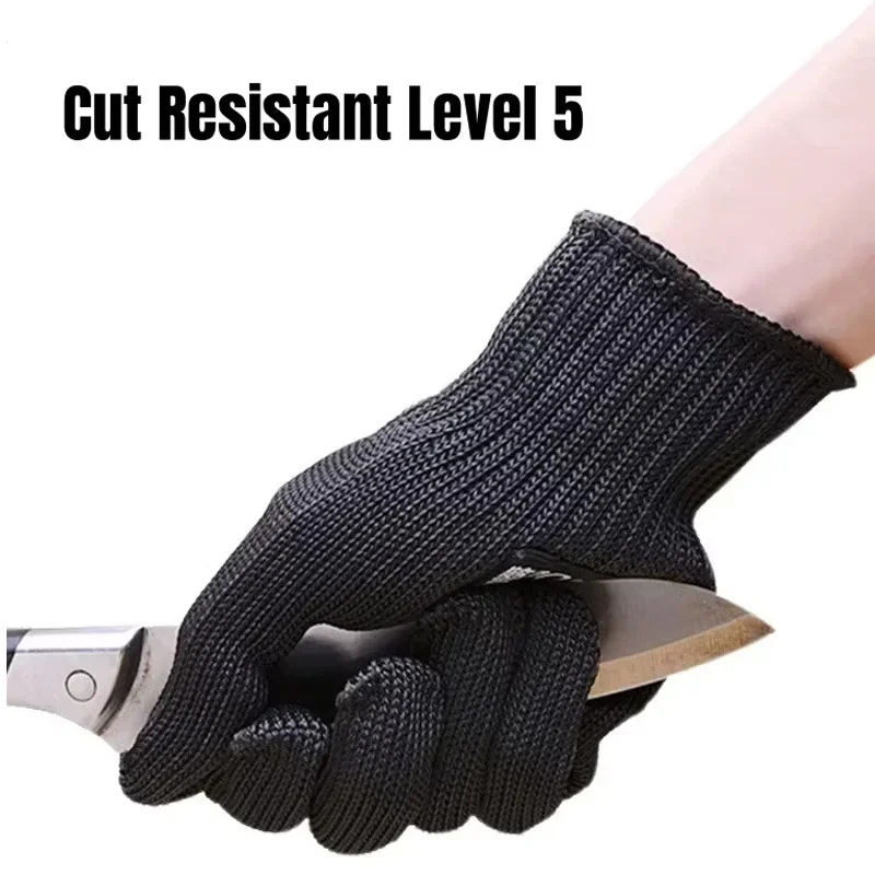 1 Pair Stainless Steel Wire Cut Resistant Anti-Cutting Safety Protective Work Gloves Level 5 Stainless Steel Wire Repair Gloves
