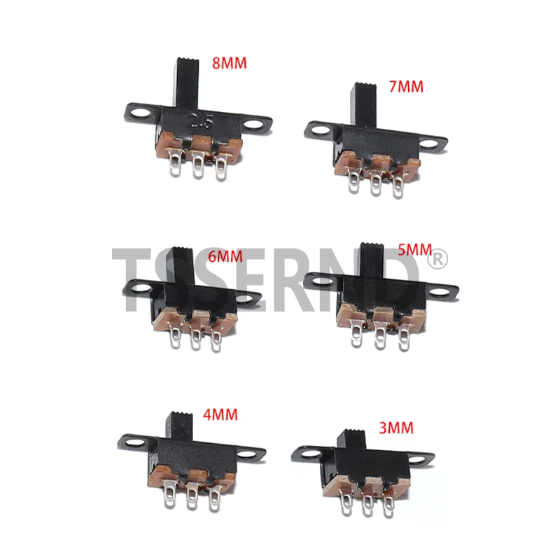 10PCS Toggle Switchs 3MM~8MM SS12F15VG7 SS12F15 SS12F15VG3 G4 G5 3PIN 1P2T Slide Switch Handle High