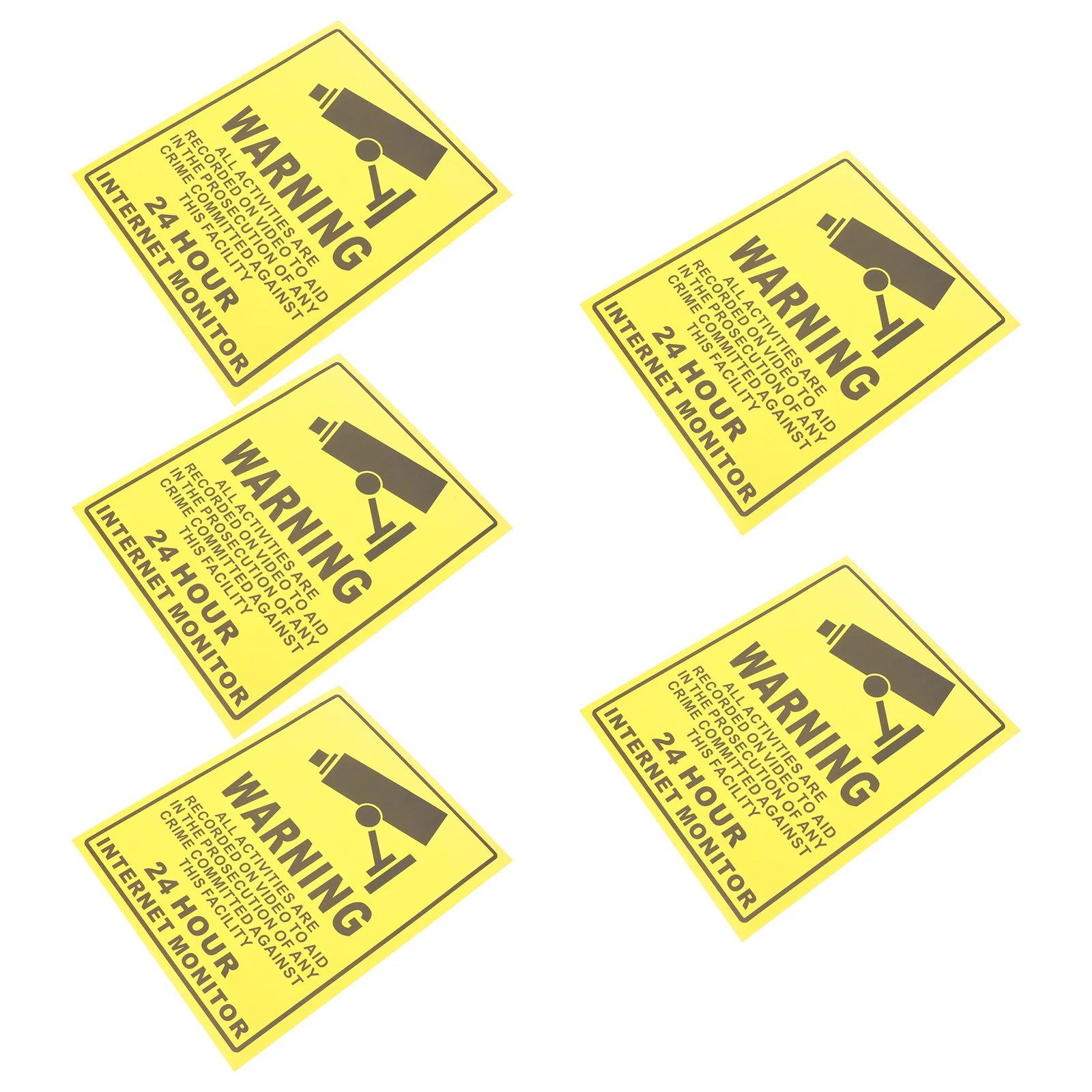 5 قطعة ملصقات تحذير علامات كاميرا تلفزيونات الدوائر المغلقة الشارات 24H مراقبة الفيديو مراقبة الأمن ملصق لجدار متجر السيارات #3