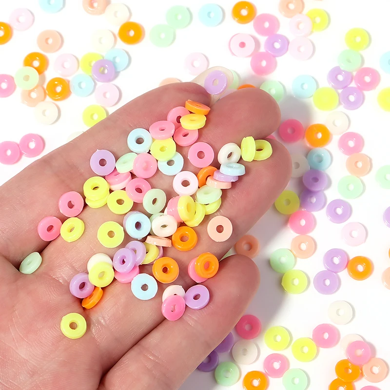 800pcs/lot 6mm Candy Color Acrylic Beads Imitation Soft Pottery Chip Beads For DIY Jewelry Making  Loose Spacer Beads Supplies