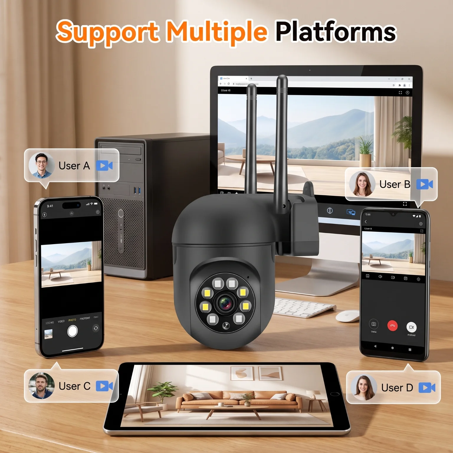 1080P HD 5G Dual Band WiFi PTZ Security Camera, Wireless IP Camera with Auto Motion Tracking, Full Color Night Vision, Two-Way Audio, Mobile Alarm & YI IoT Remote View