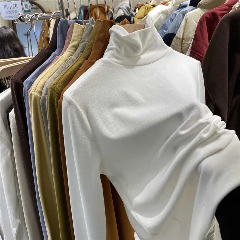 Extra grote 300 pouw dubbelzijdige Brued Camere lange Sve T-irt dames herfst winter Thiened Base irt f High...