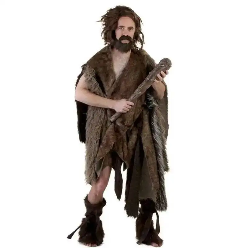 

Carnival Stone Age Primitive Purim Party Halloween Costumes Adult Man Primitive Savages Costume Men Fred Cosplay