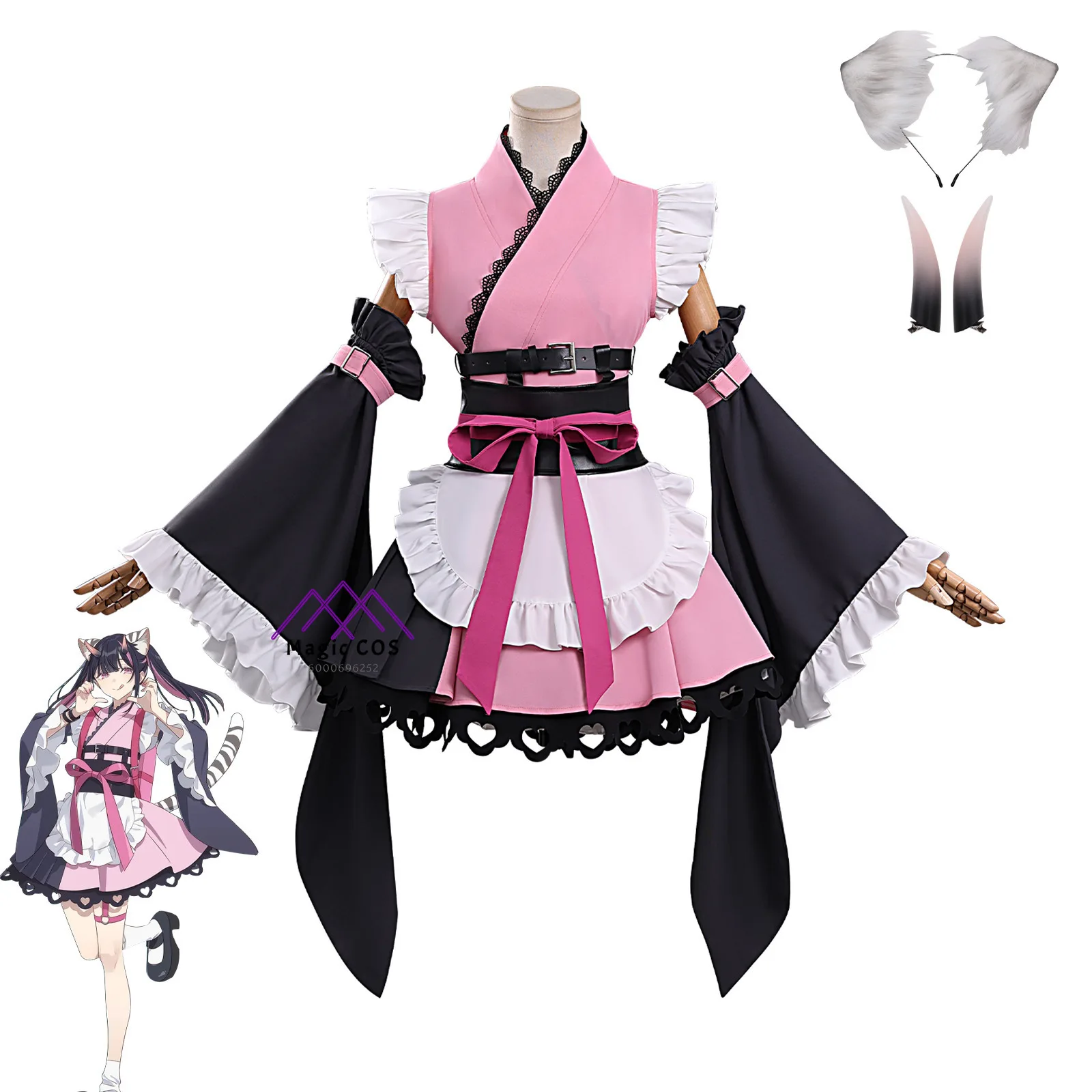 

Top Super Dimension Princess Kaguya Cosplay Costume Anime Noi Komazawa Role Playing Outfit Headwear Tails Set for Women ComicCon