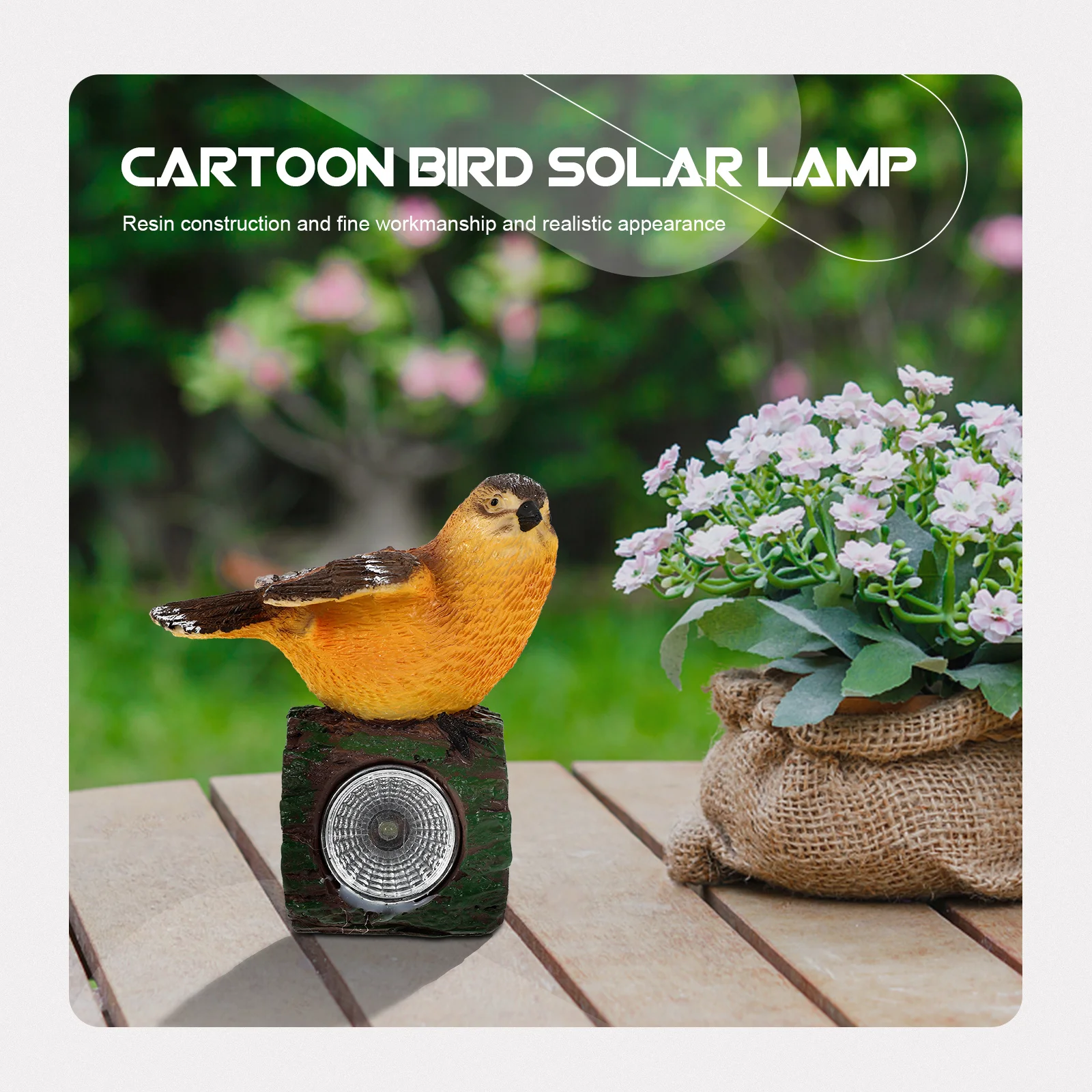 

1Pcs Solar Bird Shaped Resin Lamp Decorative Outdoor Solar Powered Garden Light for Courtyard Lawn Path Resin Landscape Lamp