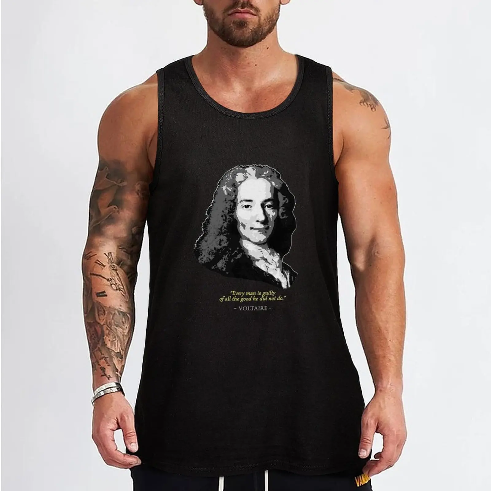 voltaire quote Tank Top summer clothes men 2024 Gym clothes mens gym clothes