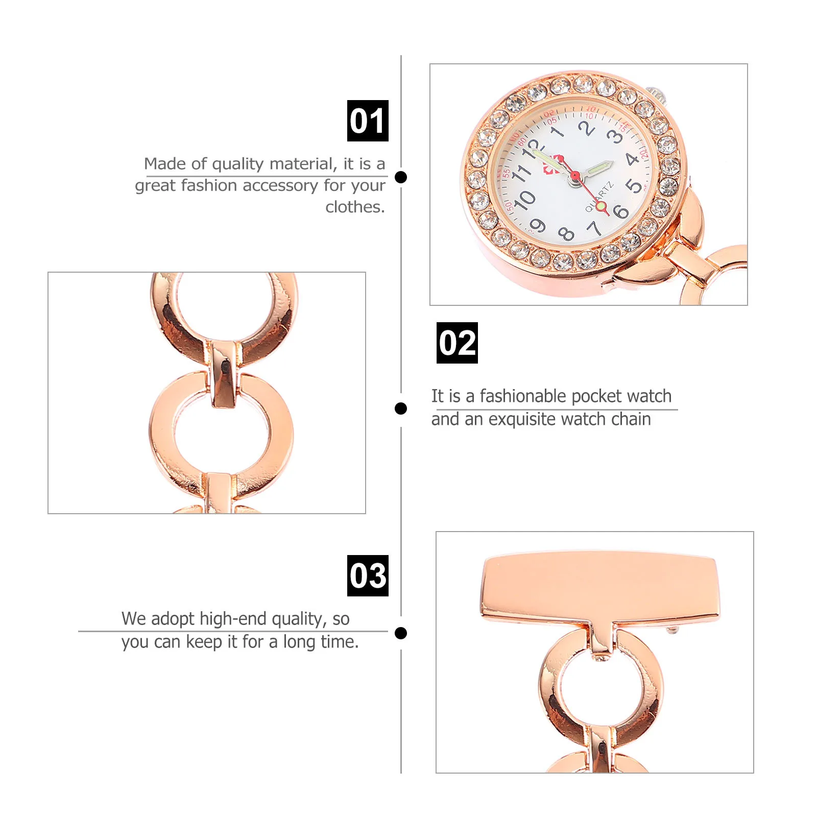 ساعة ممرضة معلقة على الصدر، ساعة جيب محمولة لامتحان الطلاب، مناسبة للأطباء والممرضات الطبية