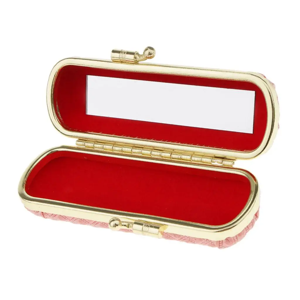 Lipstick case lipstick box with inside mirror and snap fastener,