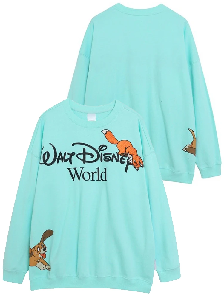 ديزني والت ديزني العالم البلوز ملك الغابة سيمبا الكرتون طباعة التطريز المرأة س الرقبة البلوز الصوف البلوز القمم