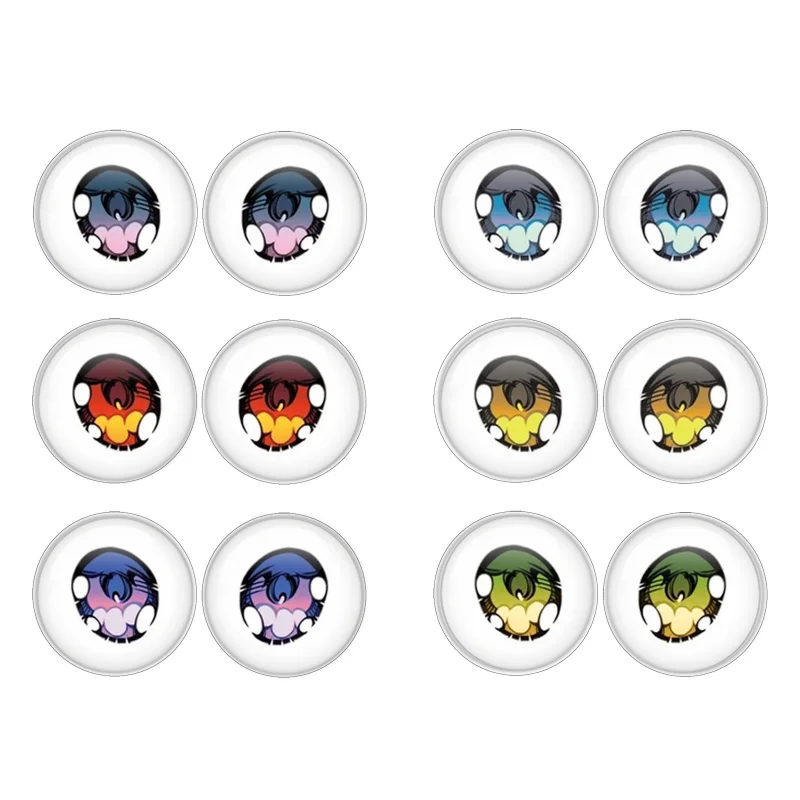 

Cute Glass Doll Eye Chips Part3 Round Cabochon 10MM-40MM Handmade 12Pcs Girl Toy Drop Glue Eye DIY Blyth BJD Doll AccessoryGift