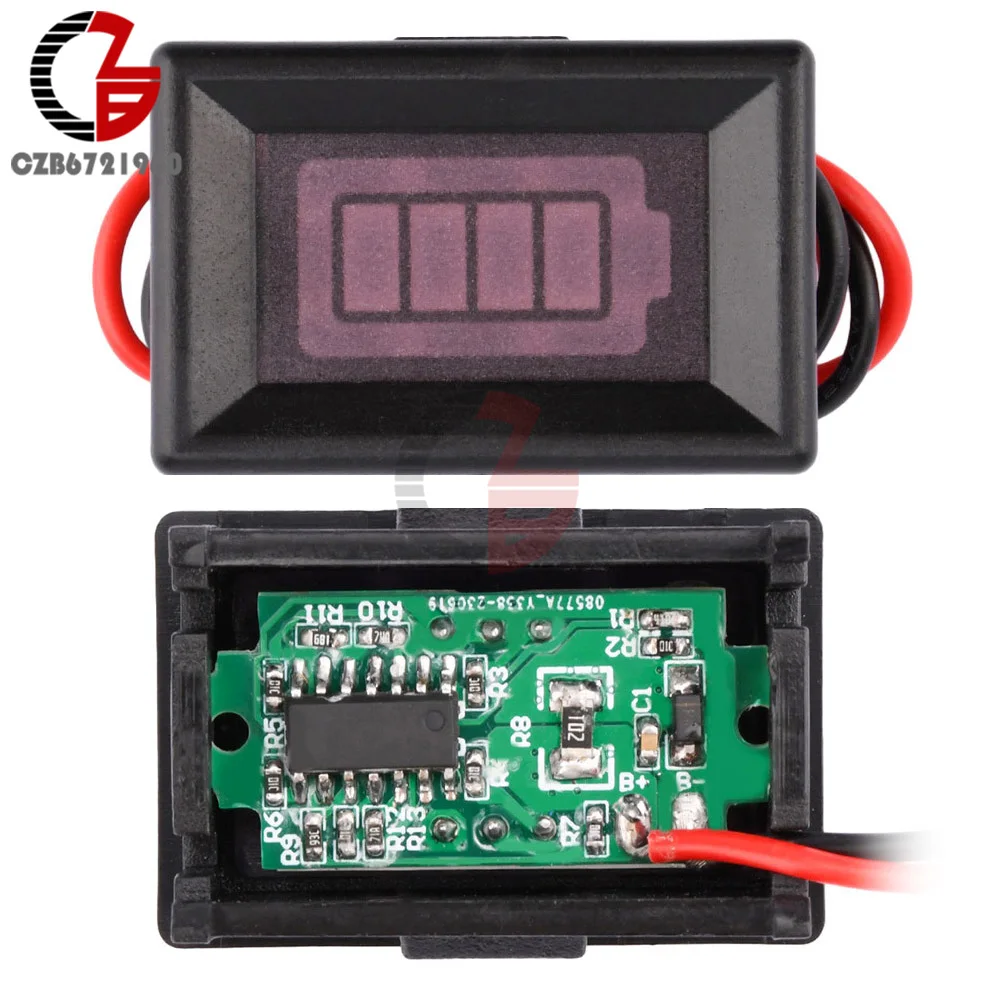 1S-4S 4.2V 8.4V 12.6V 18650 Lithium Battery Indicator Board Lead-acid 12V Automotive Battery Type Display Percentage Car Meter