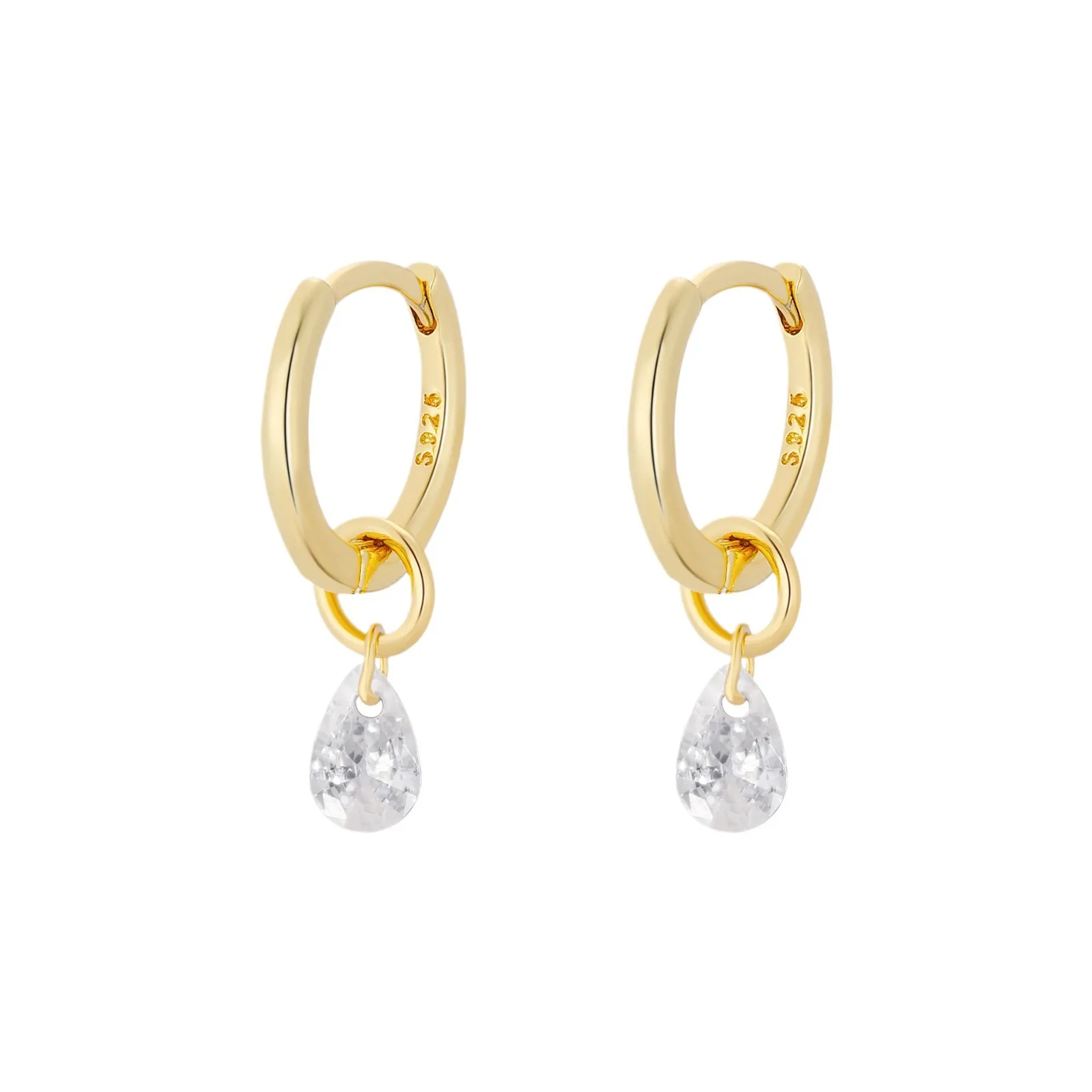 Small Water Droplet Hoop Earrings for Women Simple Golden Silver Color Metal Loop Earrings Geometry Vintage Round Circle Jewelry